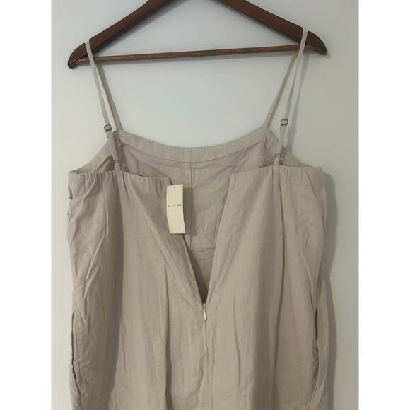NWT Abercrombie Fitch Button Front Dress Tan Linen Cotton Blend M Tall Skort MT - Picture 9 of 10